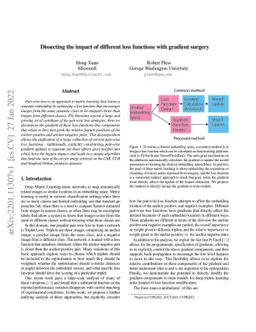 Dissecting the impact of different loss functions with gradient surgery