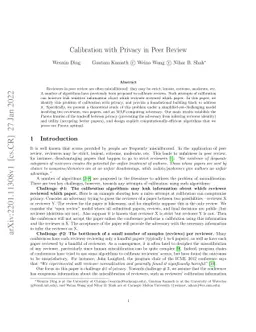 Calibration with Privacy in Peer Review
