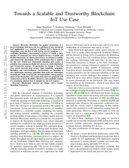 Towards a Scalable and Trustworthy Blockchain: IoT Use Case