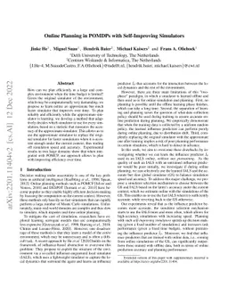 Online Planning in POMDPs with Self-Improving Simulators