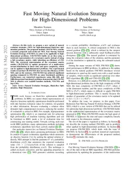 Fast Moving Natural Evolution Strategy for High-Dimensional Problems