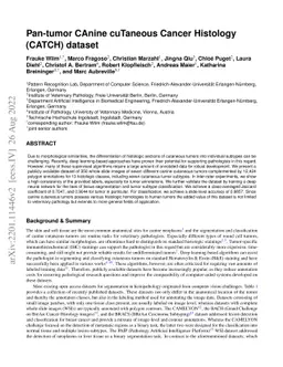 Pan-tumor CAnine cuTaneous Cancer Histology (CATCH) dataset