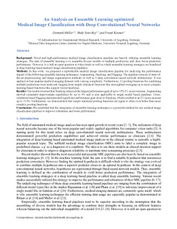An Analysis on Ensemble Learning optimized Medical Image Classification
  with Deep Convolutional Neural Networks