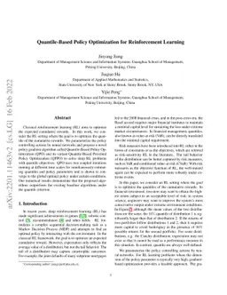 Quantile-Based Policy Optimization for Reinforcement Learning