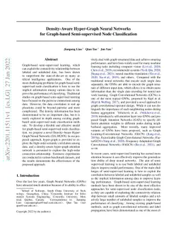 Density-Aware Hyper-Graph Neural Networks for Graph-based
  Semi-supervised Node Classification