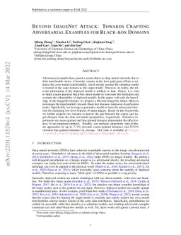 Beyond ImageNet Attack: Towards Crafting Adversarial Examples for
  Black-box Domains