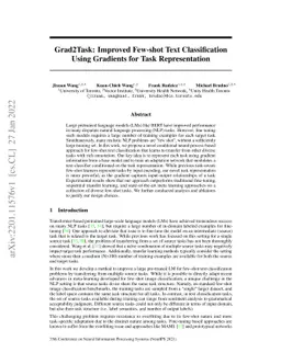 Grad2Task: Improved Few-shot Text Classification Using Gradients for
  Task Representation