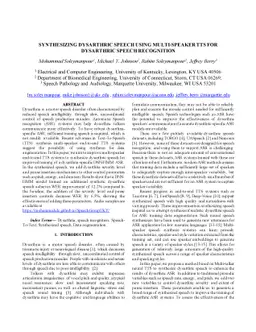 Synthesizing Dysarthric Speech Using Multi-talker TTS for Dysarthric
  Speech Recognition