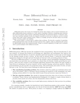 Plume: Differential Privacy at Scale