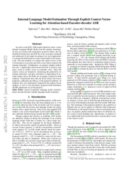 Internal Language Model Estimation Through Explicit Context Vector
  Learning for Attention-based Encoder-decoder ASR