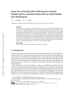 Team Yao at Factify 2022: Utilizing Pre-trained Models and Co-attention
  Networks for Multi-Modal Fact Verification