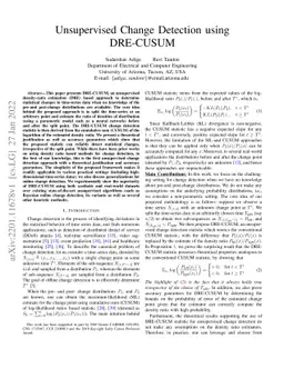 Unsupervised Change Detection using DRE-CUSUM