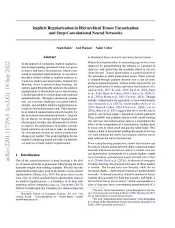 Implicit Regularization in Hierarchical Tensor Factorization and Deep
  Convolutional Neural Networks