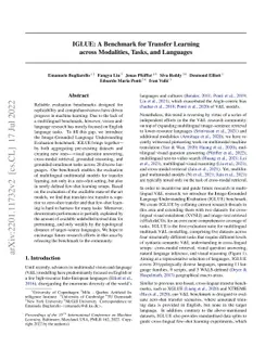 IGLUE: A Benchmark for Transfer Learning across Modalities, Tasks, and
  Languages