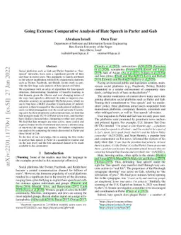 Going Extreme: Comparative Analysis of Hate Speech in Parler and Gab