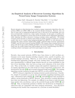 An Empirical Analysis of Recurrent Learning Algorithms In Neural Lossy
  Image Compression Systems