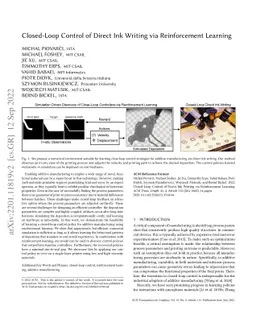 Closed-Loop Control of Direct Ink Writing via Reinforcement Learning