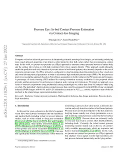 Pressure Eye: In-bed Contact Pressure Estimation via Contact-less
  Imaging