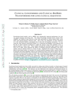 Clinical-Longformer and Clinical-BigBird: Transformers for long clinical
  sequences