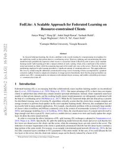 FedLite: A Scalable Approach for Federated Learning on
  Resource-constrained Clients
