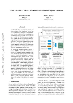 "That's so cute!": The CARE Dataset for Affective Response Detection