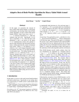 Adaptive Best-of-Both-Worlds Algorithm for Heavy-Tailed Multi-Armed
  Bandits