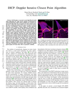 DICP: Doppler Iterative Closest Point Algorithm