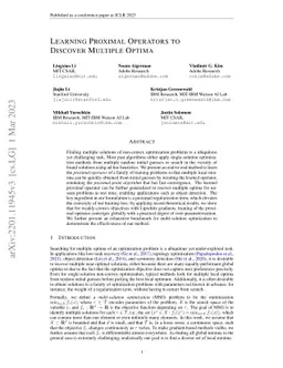 Learning Proximal Operators to Discover Multiple Optima
