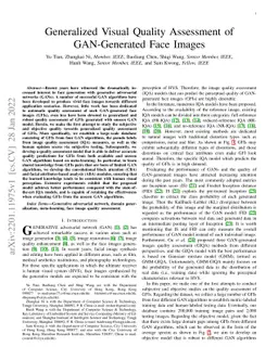 Generalized Visual Quality Assessment of GAN-Generated Face Images