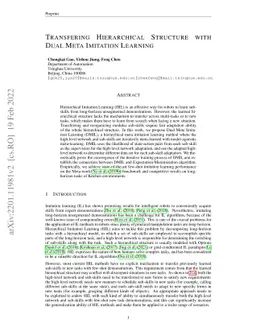 Transfering Hierarchical Structure with Dual Meta Imitation Learning
