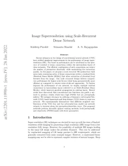 Image Superresolution using Scale-Recurrent Dense Network