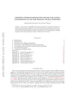 Improved Overparametrization Bounds for Global Convergence of Stochastic
  Gradient Descent for Shallow Neural Networks