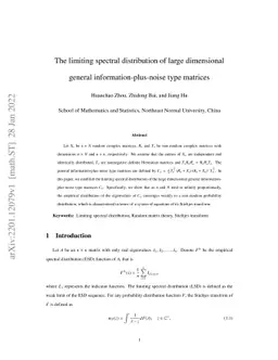 The limiting spectral distribution of large dimensional general
  information-plus-noise type matrices