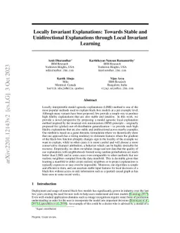 Locally Invariant Explanations: Towards Stable and Unidirectional
  Explanations through Local Invariant Learning