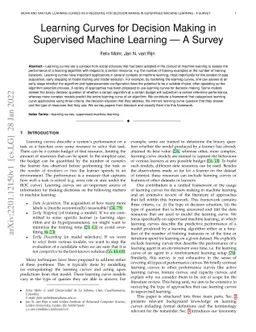 Learning Curves for Decision Making in Supervised Machine Learning: A Survey