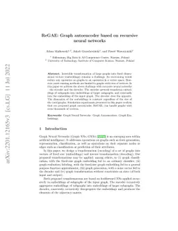 ReGAE: Graph autoencoder based on recursive neural networks