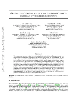 Generalized statistics: applications to data inverse problems with
  outlier-resistance