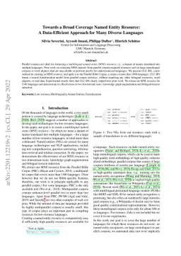 Towards a Broad Coverage Named Entity Resource: A Data-Efficient
  Approach for Many Diverse Languages