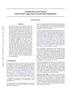 Gradient Descent on Neurons and its Link to Approximate Second-Order
  Optimization