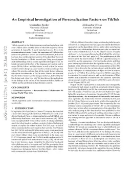 An Empirical Investigation of Personalization Factors on TikTok