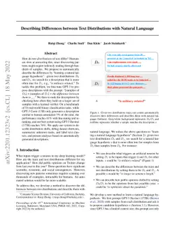 Describing Differences between Text Distributions with Natural Language