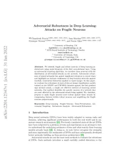 Adversarial Robustness in Deep Learning: Attacks on Fragile Neurons