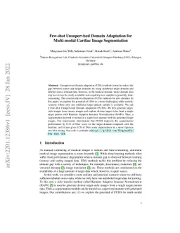 Few-shot Unsupervised Domain Adaptation for Multi-modal Cardiac Image
  Segmentation