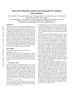 Networked Restless Multi-Armed Bandits for Mobile Interventions
