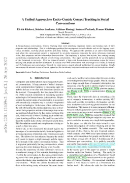A Unified Approach to Entity-Centric Context Tracking in Social
  Conversations