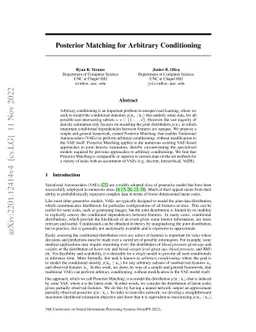 Posterior Matching for Arbitrary Conditioning