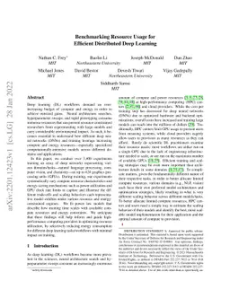 Benchmarking Resource Usage for Efficient Distributed Deep Learning