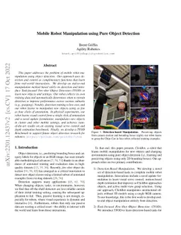 Mobile Robot Manipulation using Pure Object Detection