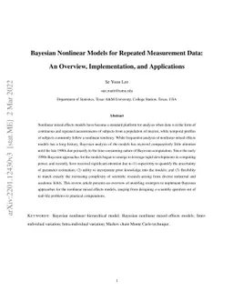 Bayesian Nonlinear Models for Repeated Measurement Data: An Overview,
  Implementation, and Applications