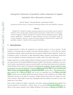 Asymptotic behaviour of penalized robust estimators in logistic
  regression when dimension increases